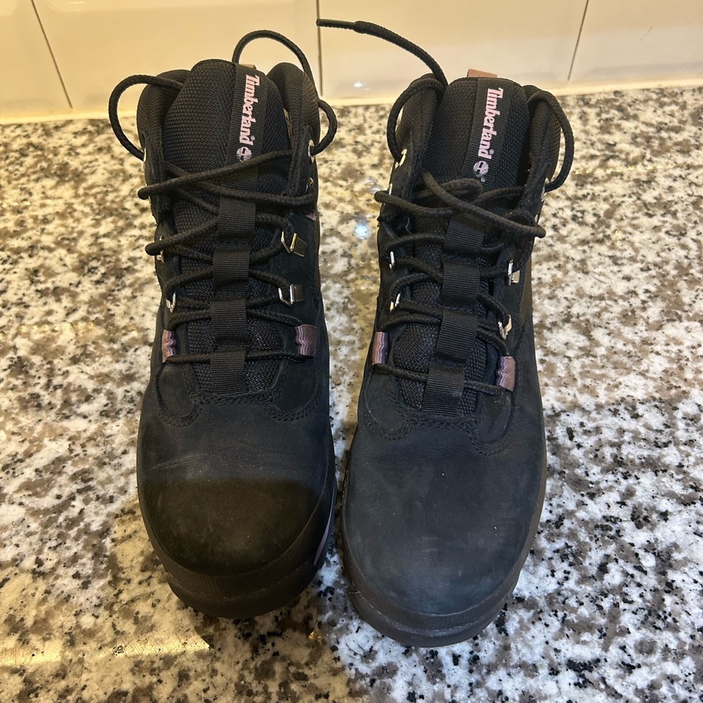 Timberland Black and Pink Lace-Up Boots